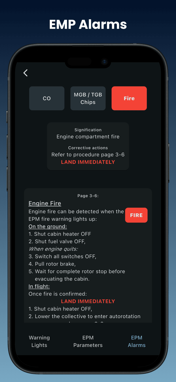 EPM alarms