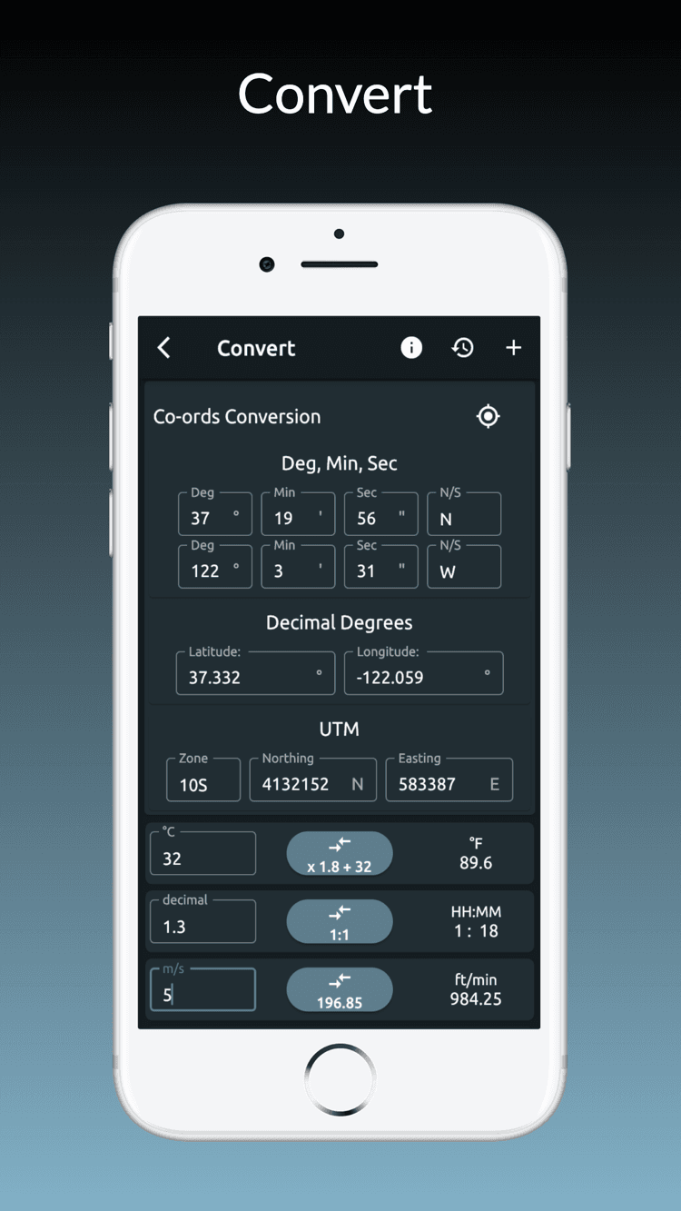 Offline unit and coordinate converter